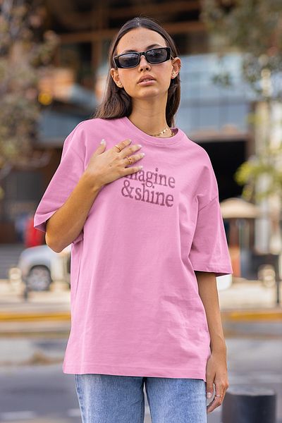 Boi Imagine & Shine Minimal Pattern Oversize T-Shirt - Ασπρόμαυρο καλοκαιρινό χτενισμένο βαμβακερό