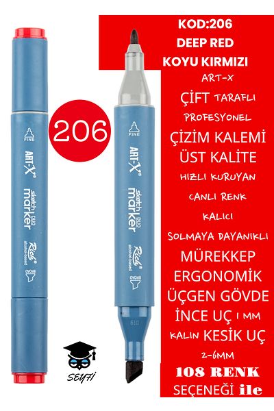 SEYFİKİRTASİYE Professional Double Tarfine Fine Tip Ink Permanent Drawing Pen - Sketch 2-6mm, Long Sketch 1mm
