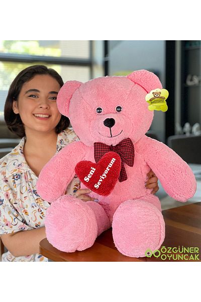 Princess Bear 80 cm Colorful Teddy Bear - 100% Native Bow Tie