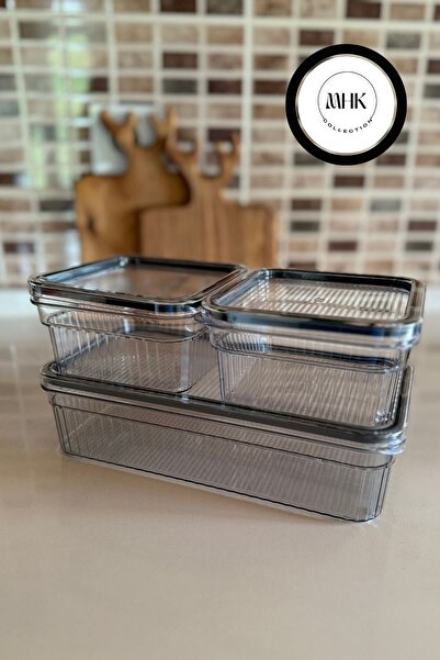 MHK Collection 3 Pieces Airtight Storage Set Suitable for Deep Freezer (1,80X 1 - 0,80x2)