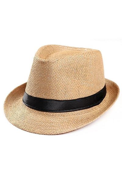 ESUSO Pălărie de paie Panama unisex pentru bărbați, pălărie Fedora Trilby, pălărie pentru bărbați cu protecție solară Mărimea 57,58,59