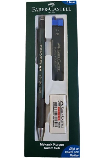 Faber Castell Grip 1347 Mekanik Kurşun Kalem Seti 0.7 Silgi Ve Kalem Ucu Yeşi...