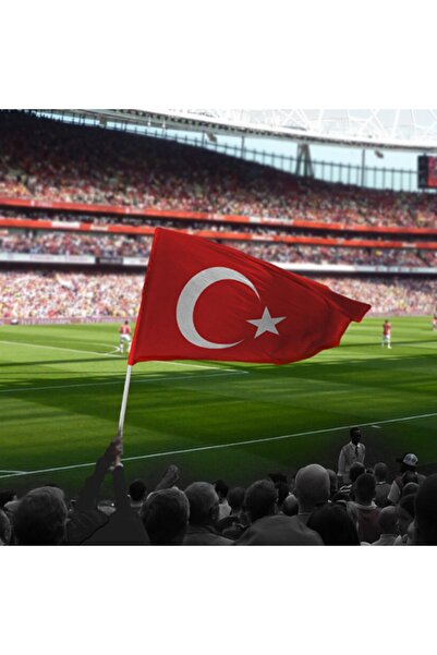 ZC Bayrak Sopalı Türk Bayrağı 100x150 Yüksek Kalite Çift Tarafllı Fabrikasyon...