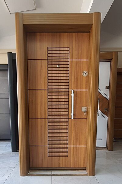 Tezdoor Çelik Kapı, Ahşap Desenli Daire Kapısı, Çelik Kapı Sol Açılım