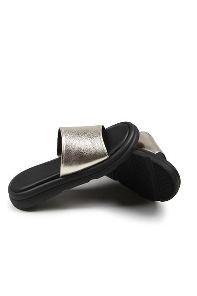 Shan Papuci de damă din piele naturală aurii