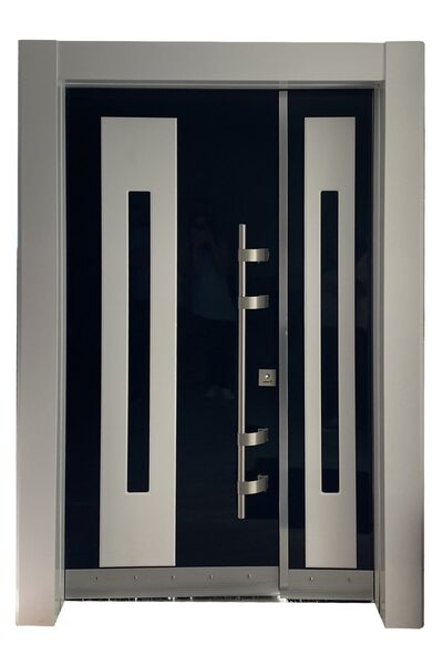 Tezdoor Beyaz Çelik Kapı, Beyaz Renk Kasalı Villa Kapısı Bina Giriş Kapısı Sol Açılım