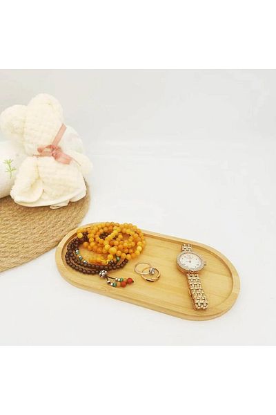 morponi Bamboo Presentation Plate - 24 cm x 13 cm Oil Pot Base
