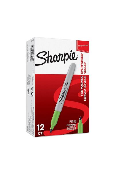Sharpie Marker Permanent Fine Lemon Green (PACK OF 12)