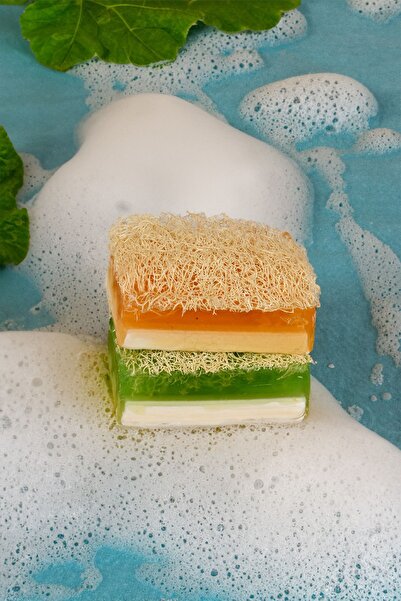 Şık Kalıp مجموعة صابون حليب الحمار المصنوع يدويًا من ألياف اليقطين الطبيعية ب...