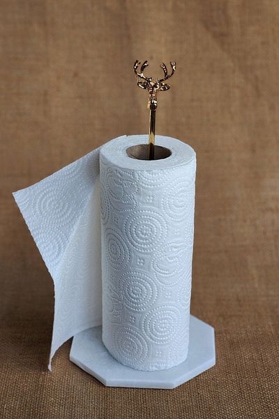 ioadesign Arya-real Thin Marble Paper Towel Holder Napkin Holder - Gold Metal Deer Figured