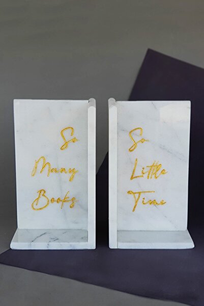 ioadesign Esin Mermer Мармурові підставки для книг - Тримач для книг (набір з 2 штук)