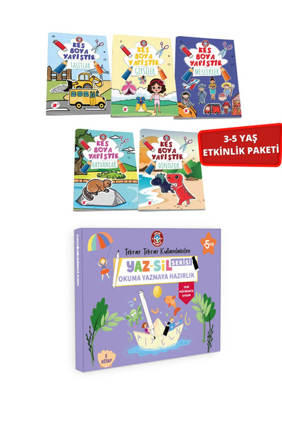 Çocuk Akademi Yaz Sil Serisi Okuma Yazmaya Hazırlık ve Tüm Kes Boya Yapıştır ...