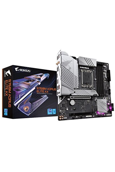 Universal Gigabyte Aorus B760 M Elite AX 7600 MHz (O.C.) DDR5 LGA1700 mAtx Anakart