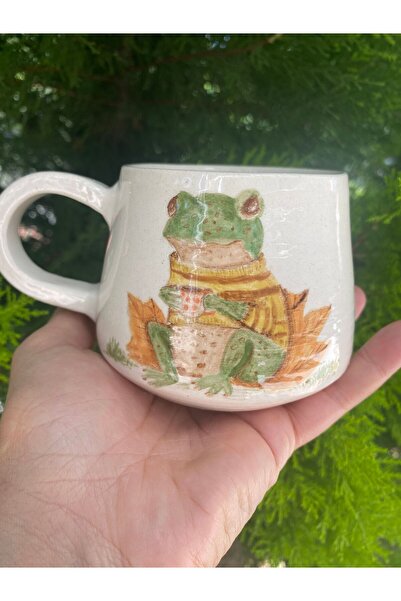 Naranja Ceramics El Yapımı Seramik Kurbağalı Kupa