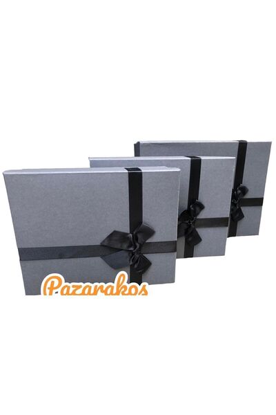 PAZARAKOŞ GIFT BOX DECORATIVE BOX GIFT BOX SMOKED GROOM BOX SET OF 3