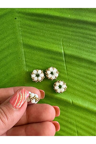 Gönülden Tasarım 4 komada belih cvetnih dodataka - Miyuki Delica perle i kris...