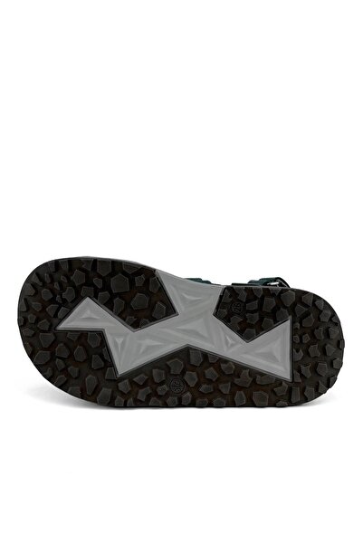 Cici Bebe Ayakkabı Gray Red Genuine Leather Velcro Sandals for Boys