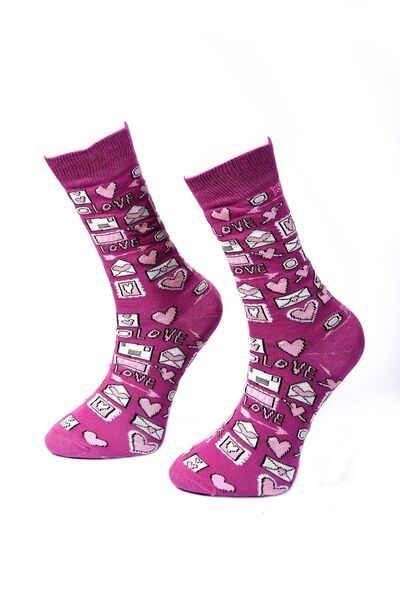 Ozzy Pack of 6 Organic Cotton Seamless Women's Multicolored Patterned Socks 7