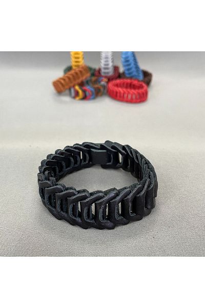 ipekbazaar Men's and Women's Unisex Genuine Leather Bracelet - Adjustable Puzzle, 1 Piece