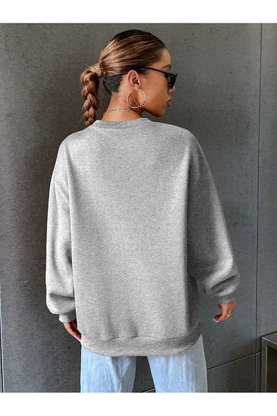 Deocept Hanorac oversize unisex cu imprimeu California West Coast - cu gât crew