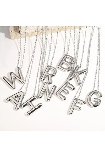 Vipfoni Özel Kutusunda Çelik Balon Harf Kolye - İ