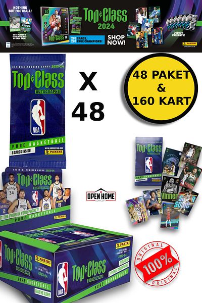 TOYFEST Panini NBA Top Class 2024 - 384 Collectible Basketball Player Cards + 48 Packs