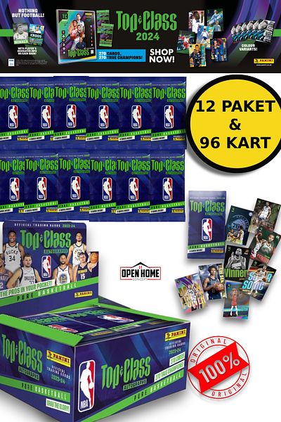 TOYFEST Panini NBA Top Class 2024 - 96 Collectible Basketball Players Cards + 12 Pack