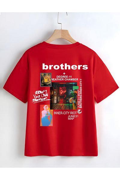 YUVEST Blackrock Unisex Oversize Black T-shirt - Brothers Printed