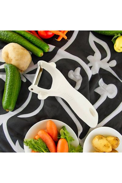 tg tek-iş global Stainless Steel White Handle - Multifunctional Sharp Blade Fruit Vegetable Peeler