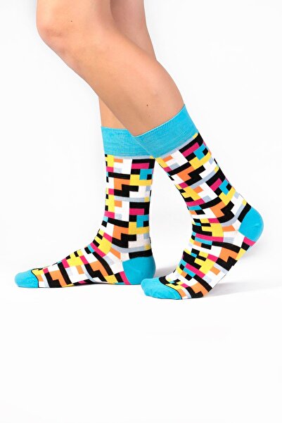 Ozzy Pack of 6 Organic Cotton Seamless Men's Multi-Colored Patterned Socks 1
