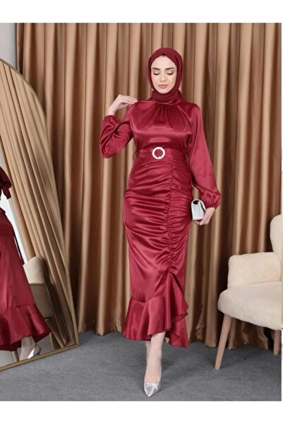 modadeywearst Rochie de seară din satin - Design cu împingere în formă de pește