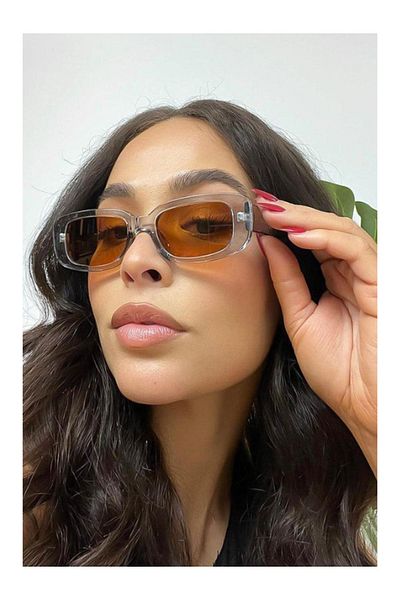 MACERATİ Unisex Transparent Orange - Chunky Sunglasses