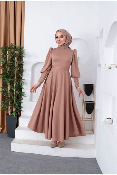 modadeywearst Φόρεμα Hijab με μπαλόνι μανίκι