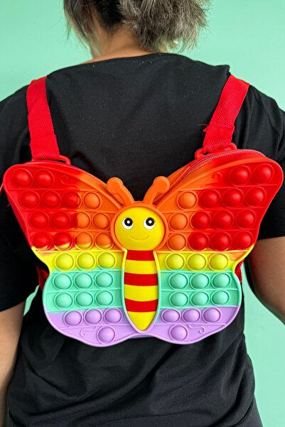 TAKIŞTIR Mixed Color Butterfly Figured Popit Children's Backpack