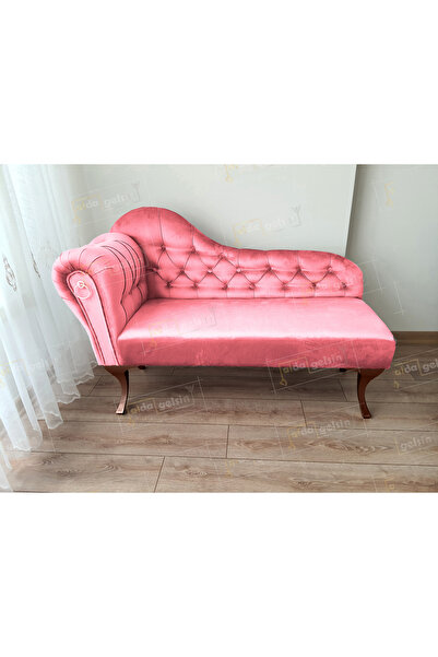 aldagelsin Ters Kol Dekoratif Bihter Koltuk Josefin Puf 120 cm Ceviz Ayak