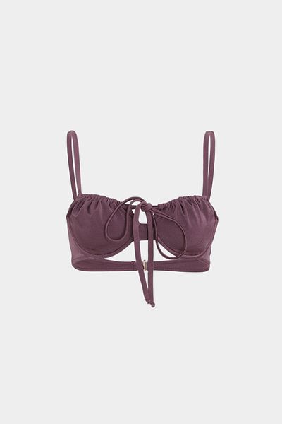 Açelya Okcu LUNA Slim Fit Premium γυναικείο μπικίνι μπλουζάκι - Shiring λεπτομέρεια