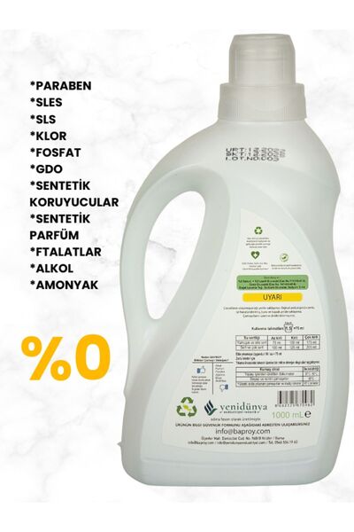 Baproy Bitkisel Çamaşır Detarjanı Doğal Lavanta Kokulu 4 Litre %30 Güçlendirilmiş Formül (100 YIKAMA)