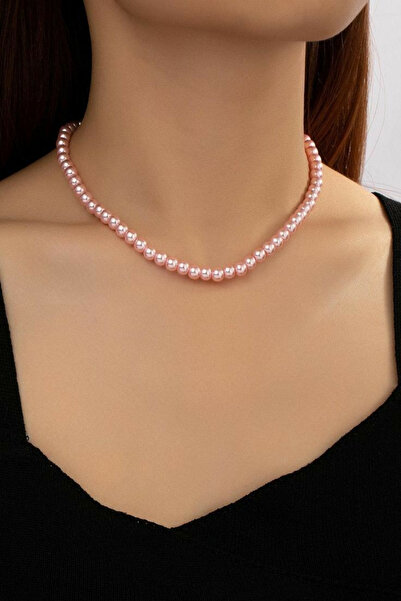 LE&DA Accessory Tozpembe Cam İnci Zarif Kolye