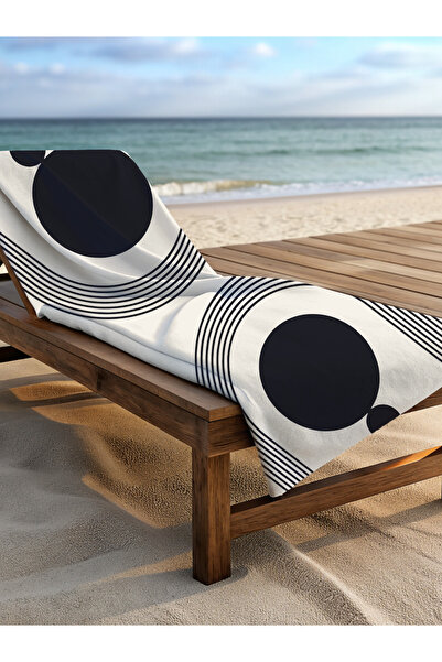 WALLHANG Black Çirkule Beach Towel