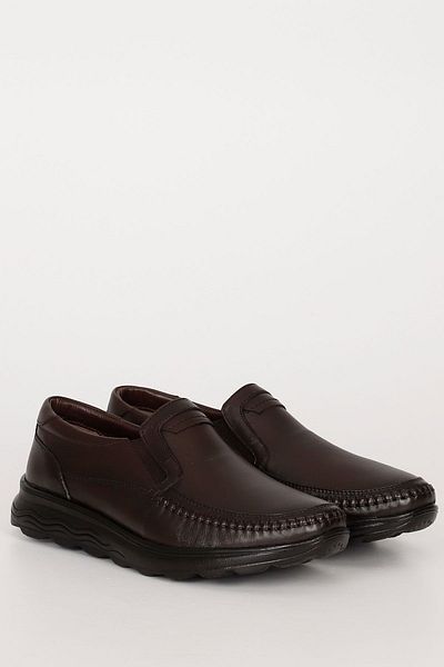 GÖNDERİ(R) Brown Antique Gön Genuine Leather Round Toe Casual Men's Shoes 42257