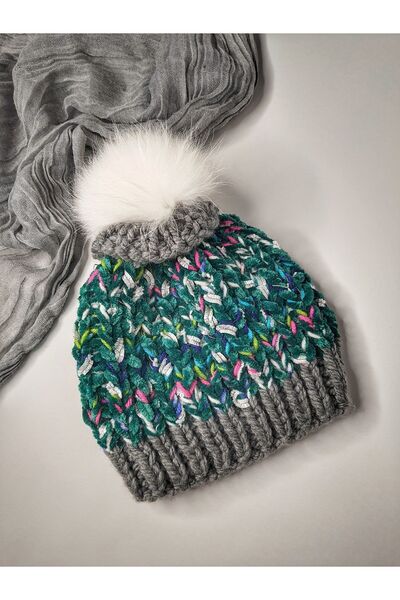 Senbeno Design HAND MADE YUMUŞAK DOKULU EL ÖRGÜSÜ PONPONLU ÖZGÜN TASARIM BERE