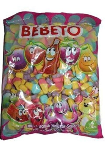 Şeker Adası Bebeto Jelibon Renkli Dondurma 1000 gr Yumuşak Şeker-- Skradajeli...