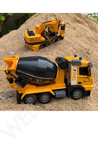 welcomein Oyuncak 2.4GHz Full Fonksiyon Uzaktan Kumandalı 1:12 Ölçek Işıklı ve Sesli Şarjlı Beton Mikseri