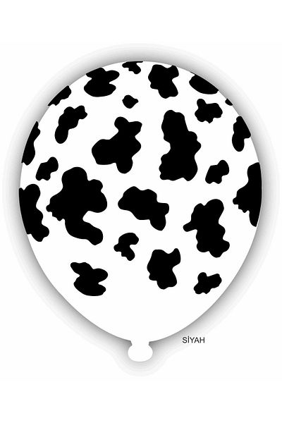 turkuaz parti White Cow Patterned 10 Pieces Balloons
