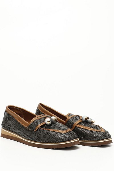 GÖNDERİ(R) Black Flat Heel Women's Daily Loafer Shoes 35226