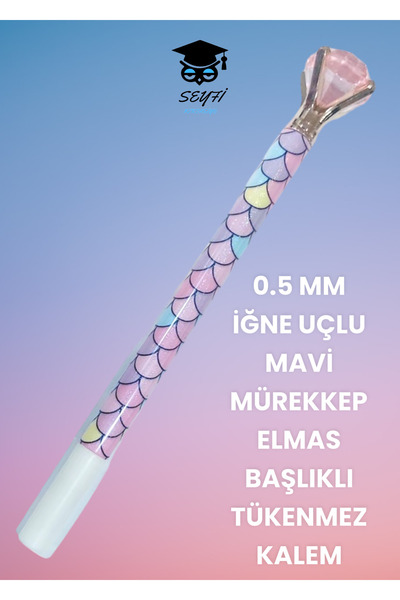 SEYFİKİRTASİYE قلم حبر أزرق برأس ألماس برأس إبرة 0.5 مم