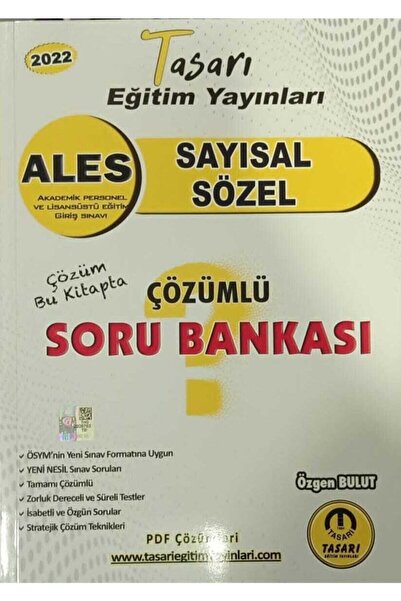 Tasarı Yayıncılık 2022 Ales Sayısal Sözel Çözümlü Soru Bankası