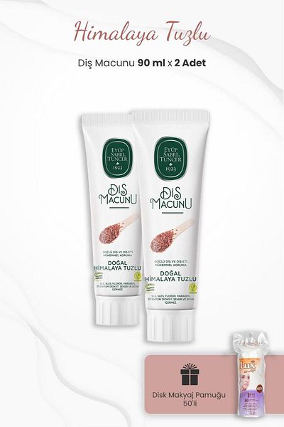 Eyüp Sabri Tuncer Himalayan Salt Toothpaste 90 ml X 2 Pieces And Disc Cotton 50 Pieces