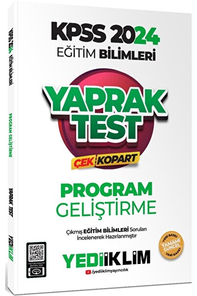 Yediiklim Yayınları 2024 KPSS Eğitim Bilimleri Program Geliştirme Çek Kopart ...