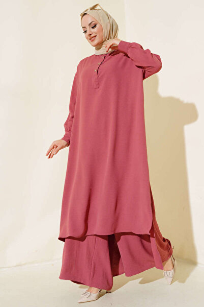 VOLT CLOTHİNG Büyük Beden Pantolonu Lastikli Ayrobin Salaş İkili Takım